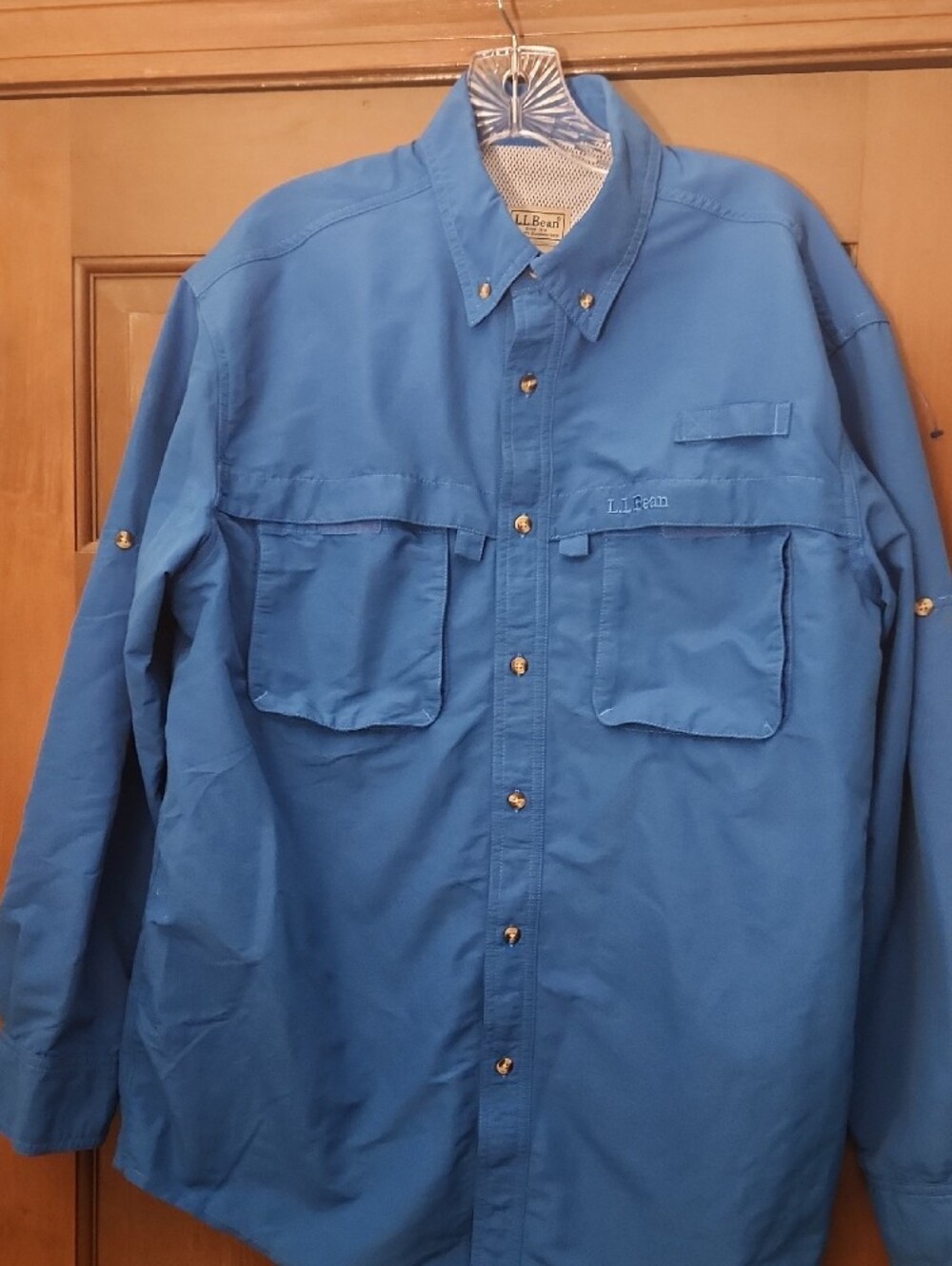 L.L. Bean Men's Light Blue Shirt Jacket with Button-Down Collar - Picture 2 of 6